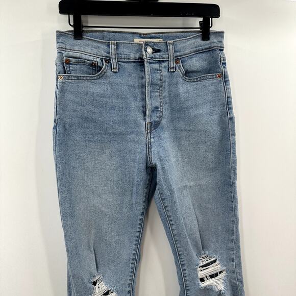 Levis Light Wash Wedgie Button Fly Straight Leg High Rise Jean Size 29 - Picture 2 of 8